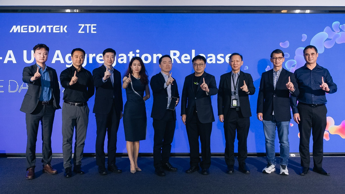 ZTE, in collaboration with Thailand's leading mobile operator AIS and MediaTek, hosted a live demonstration of 5G-A UE Aggregation