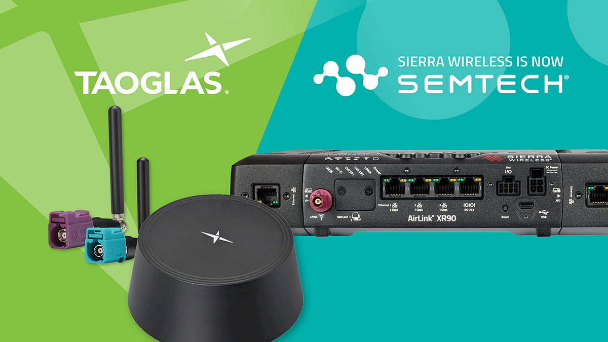 Taoglas announced a partnership with Semtech to offer a portfolio of high-performance antennas verified for use with Semtech's AirLink routers
