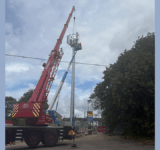 CU Phosco, together with its long-standing partner Mitie, has supported the successful installation of a 22.5 metre 4G/5G monopole