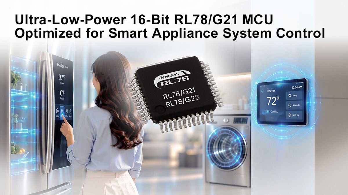 Renesas expands RL78 family for smart appliance system control